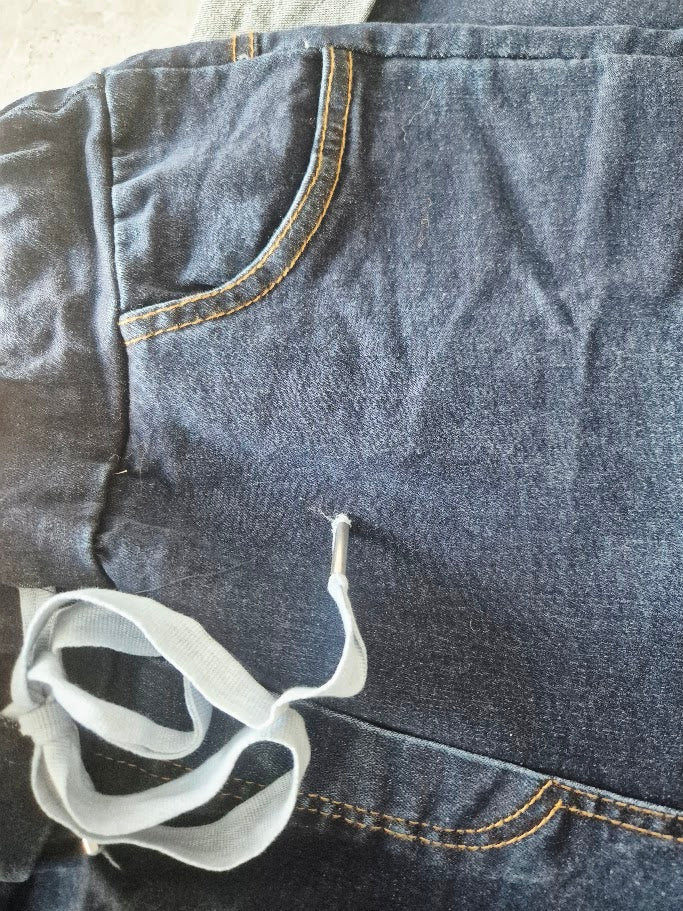 Drawstring Skinny Dark Denim Jeans