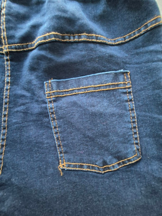 Drawstring Skinny Dark Denim Jeans